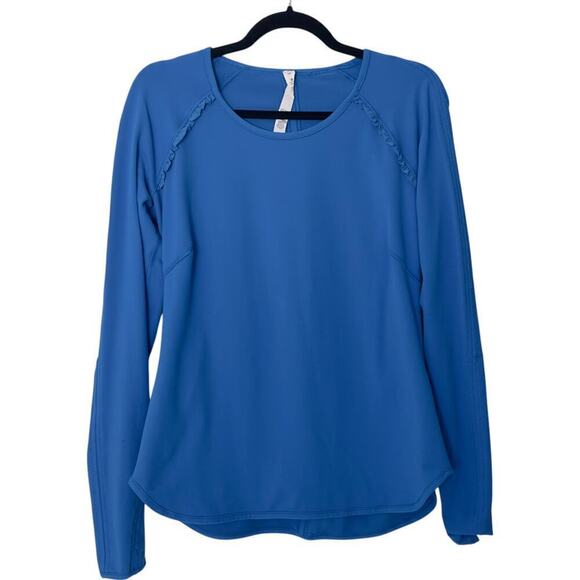 Lululemon Runder Under Long Sleeve Running Yoga Top in Beaming Blue (10) - Picture 2 of 13